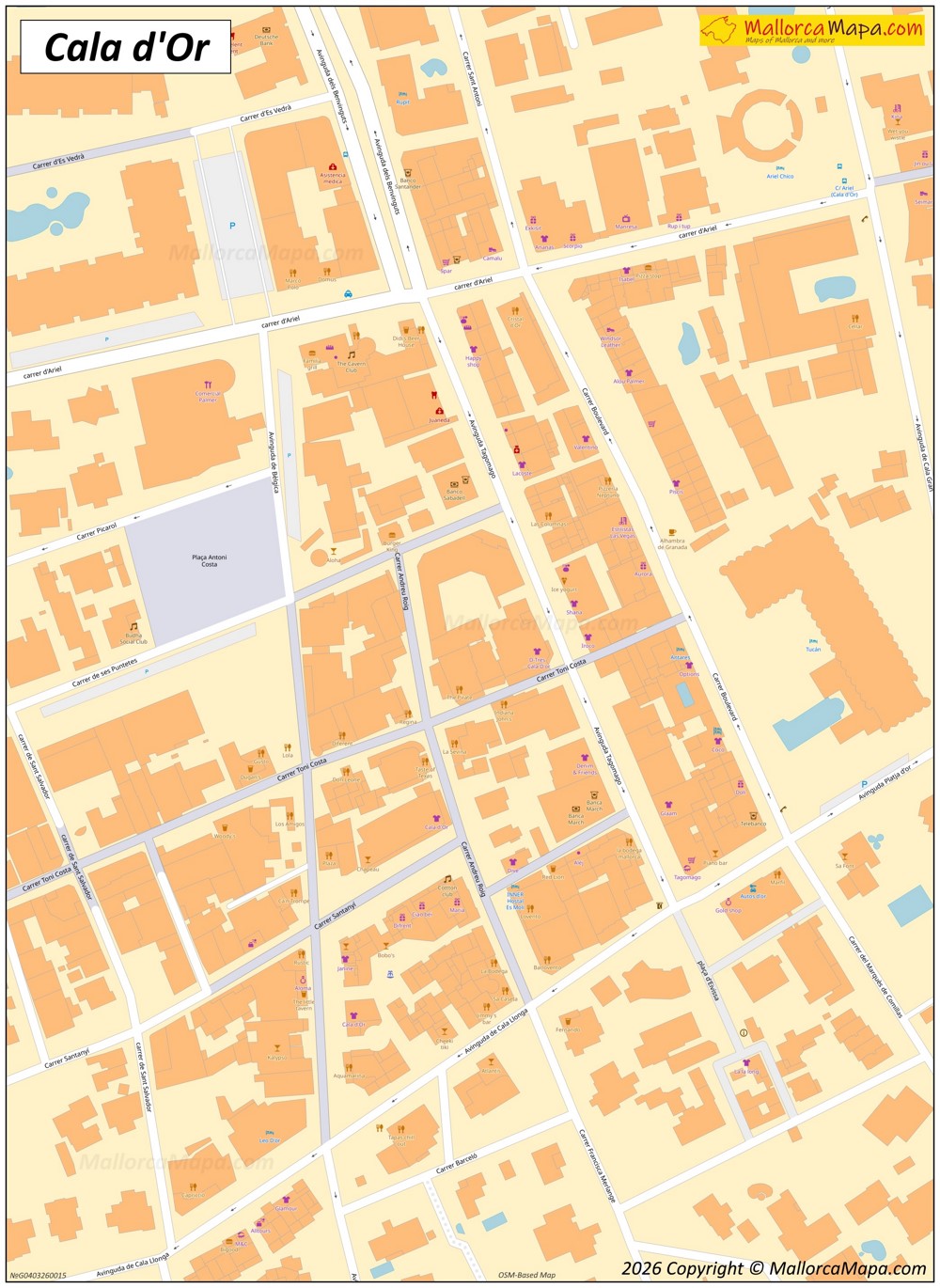 Mapa del Centro de Cala d'Or