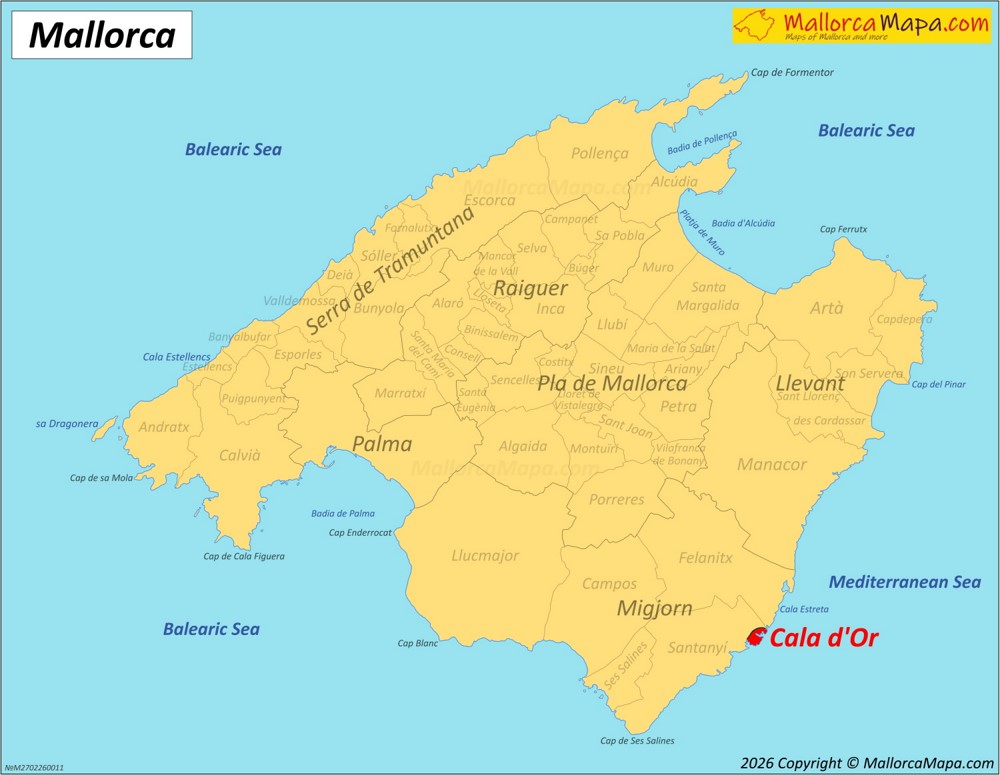 Dónde está Cala d'Or en Mallorca