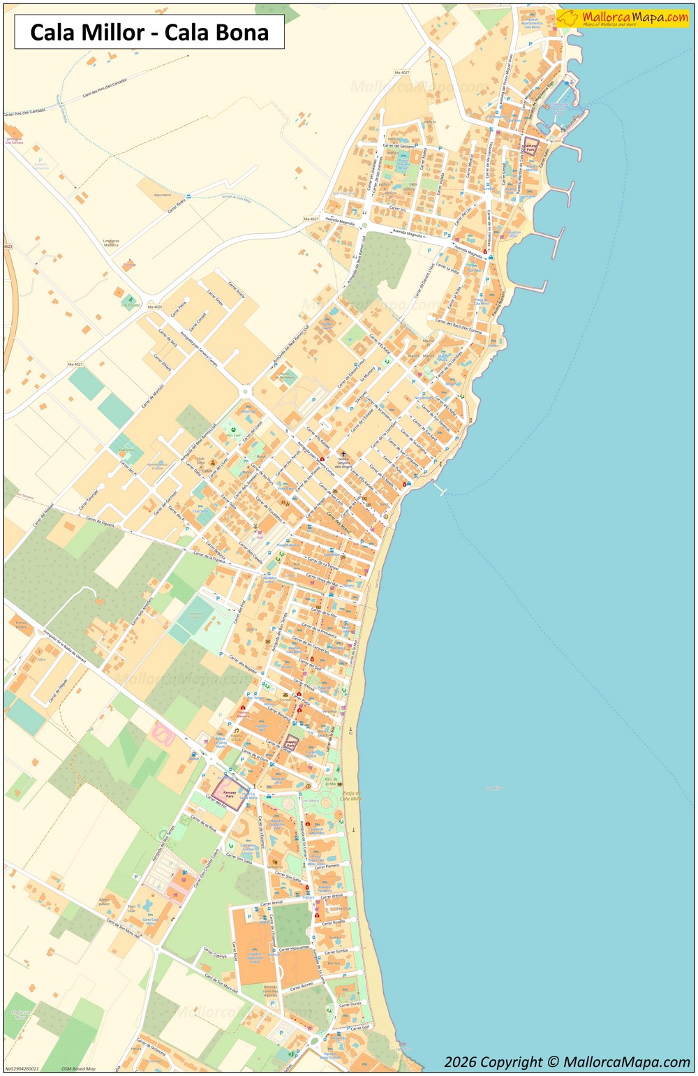 Mapa de Cala Millor y Cala Bona