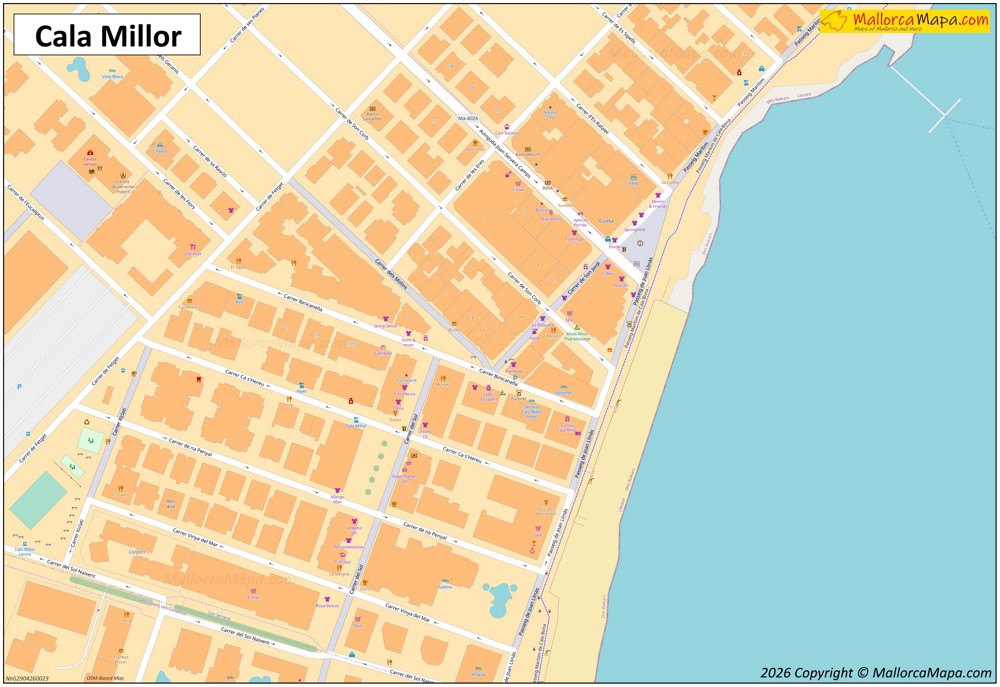 Mapa del centre de Cala Millor