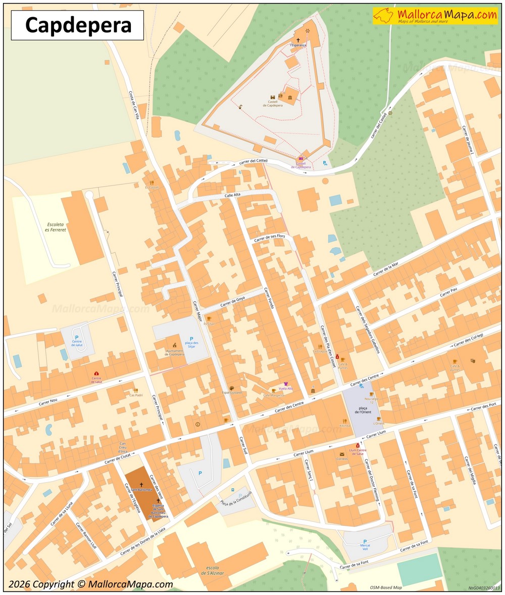 Mapa del Centro de Capdepera