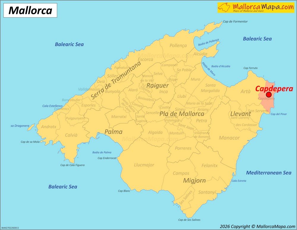 Dónde está Capdepera en Mallorca