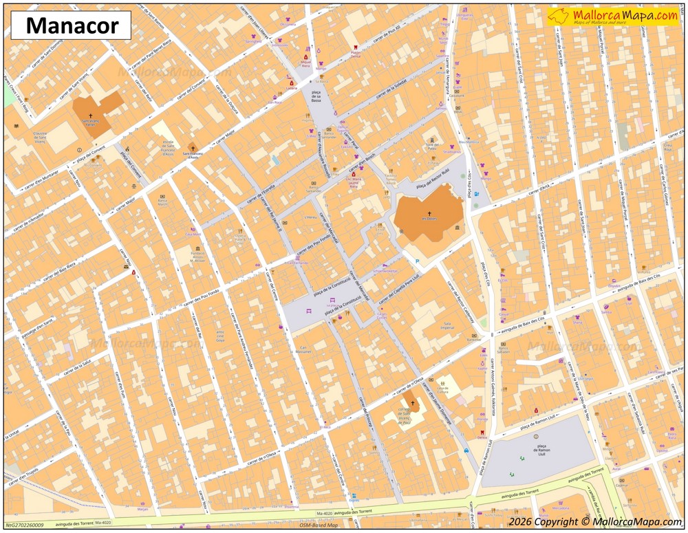 Mapa del Centro de Manacor