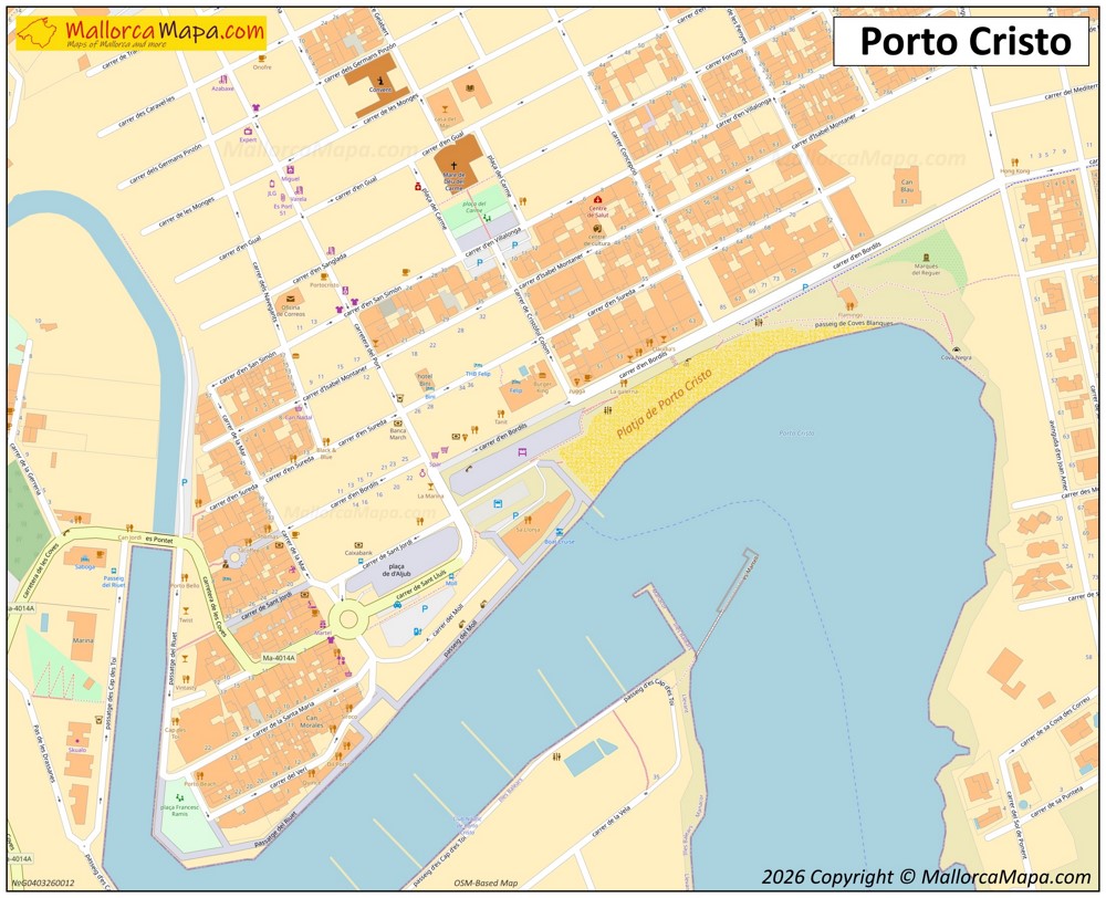 Mapa del Centro de Porto Cristo