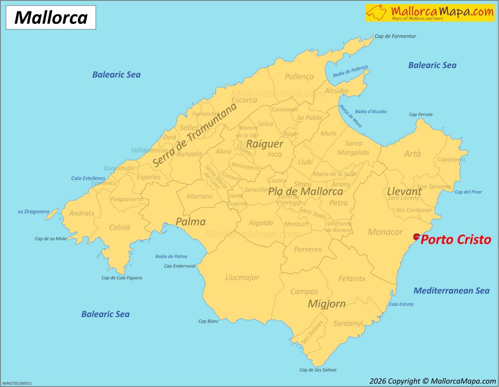 Dónde está Porto Cristo en Mallorca