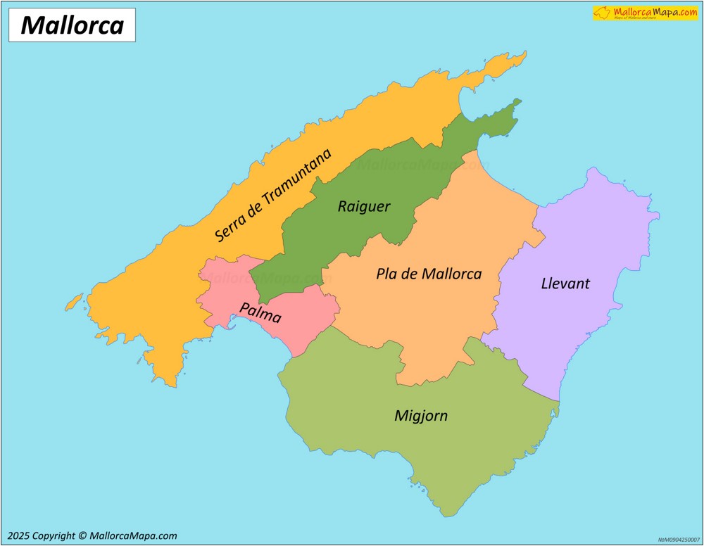 Mapa de Comarcas de Mallorca