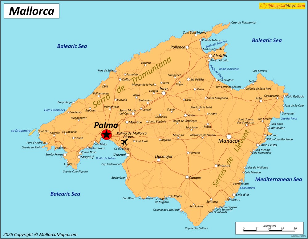Mapa de Mallorca