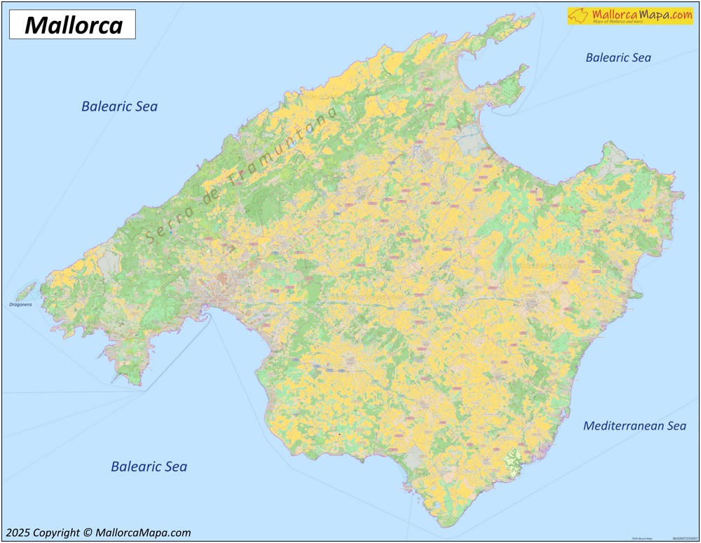 Mapa detallado de Mallorca